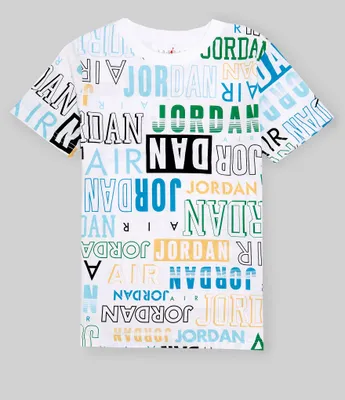 Jordan Big Boys 8-20 Short Sleeve Fan AOP T-Shirt