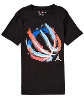 Jordan Big Boys 8-20 Short Sleeve Fire Basketball Graphic T-Shirt