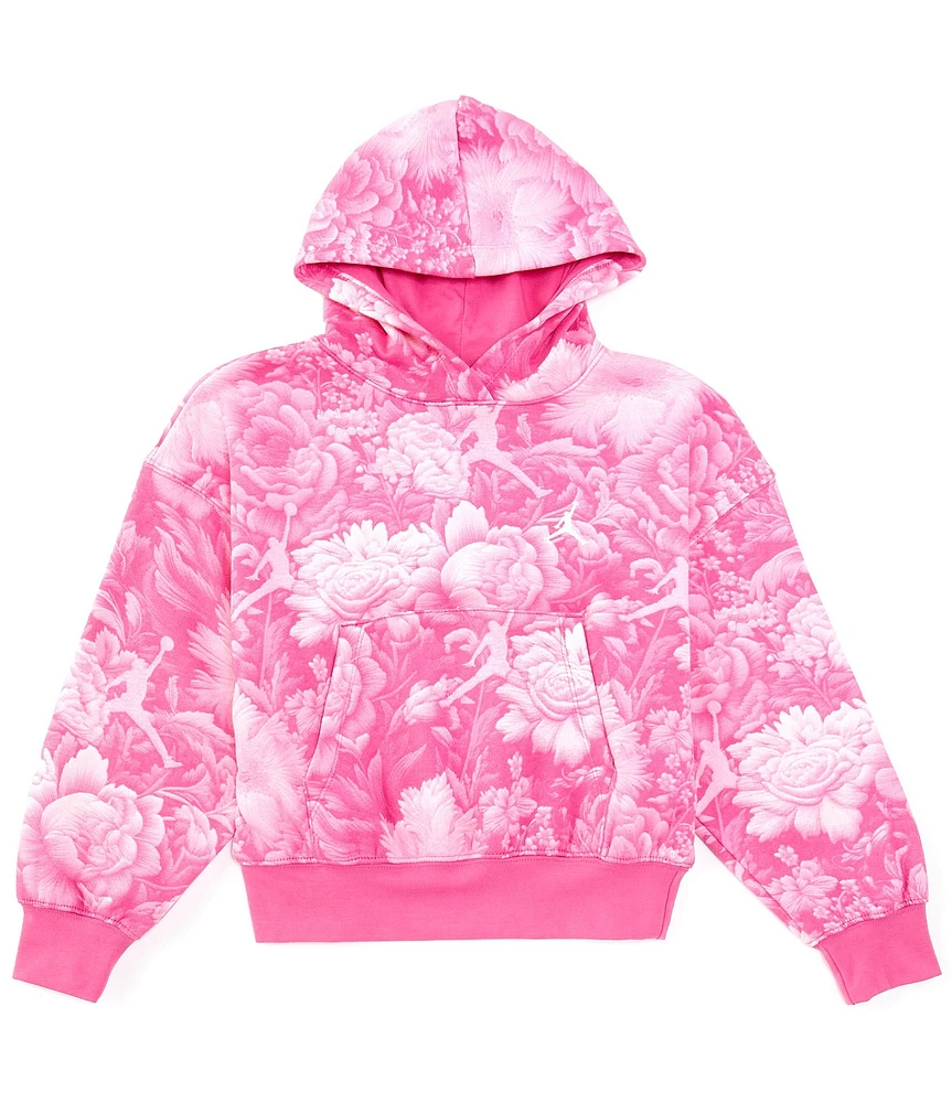 Jordan Big Girls 7-16 Long-Sleeve Brooklyn Essentials Floral-Printed Fleece Hoodie