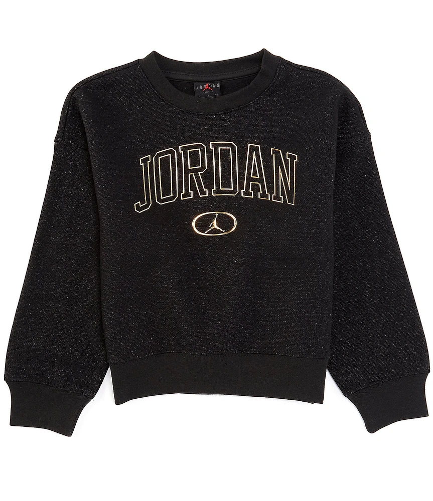 Jordan Big Girls 7-16 Long Sleeve Knit Jordan Logo Sweatshirt