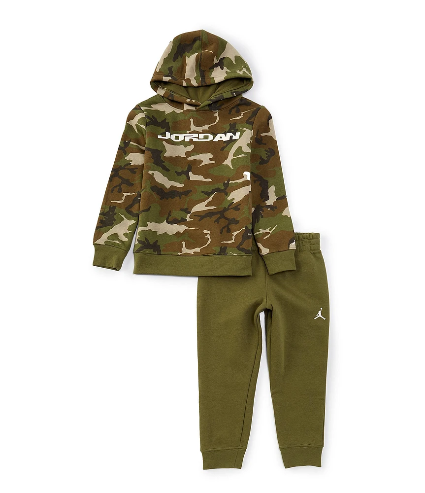 Jordan Little Boys 2T-7 Long Sleeve Camouflage-Printed Fleece Hoodie & Solid Fleece Jogger Pant Set