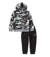 Jordan Little Boys 2T-7 Long Sleeve Camouflage-Printed Fleece Hoodie & Solid Fleece Jogger Pant Set