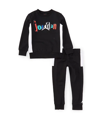 Jordan Little Boys 2T-7 Long Sleeve Jumpman Bold Colorblock Top & Jogger Pants 2-Piece Set