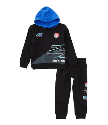 Jordan Little Boys 2T-7 Long-Sleeve Moto Color Block Hoodie & Solid Jogger Pant Set