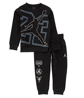 Jordan Little Boys 2T-7 Long-Sleeve See Me Shine Fleece Sweatshirt & Matching Fleece Jogger Pant Set