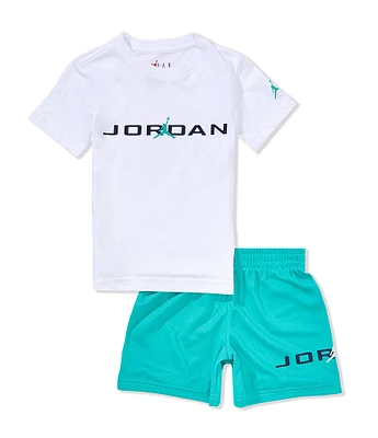 Jordan Little Boys 2T-7 Short-Sleeve Baseline Jersey-Knit T-Shirt & Matching Mesh Shorts Set