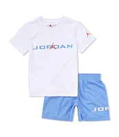Jordan Little Boys 2T-7 Short-Sleeve Baseline Jersey-Knit T-Shirt & Matching Mesh Shorts Set