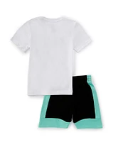 Jordan Little Boys 2T-7 Short Sleeve Jordan Galaxy T-Shirt & Short Set