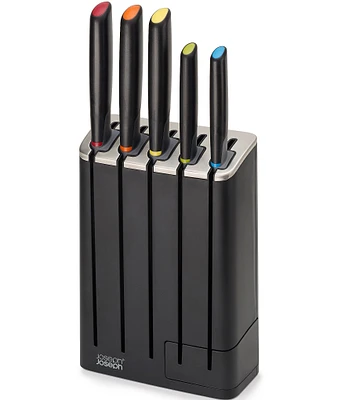 Joseph Joseph Elevate™ Knives SlimBlock 5-Piece Knife Set with Ceramic Sharpener- Black