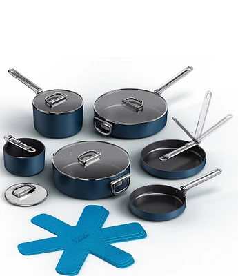 Joseph Joseph Space Folding Handle Ceramic Non-Stick Dark Blue 10-Piece Cookware Set