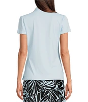Jude Connally Angelica Brushed Jude Cloth Point Collar Button Neck Short Sleeve Top