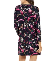 Jude Connally Cameron Jude Cloth Printed Crew Neck Long Sleeve Dress