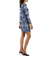 Jude Connally Cameron Jude Cloth Printed Crew Neck Long Sleeve Dress