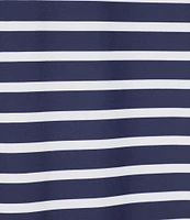Jude Connally Chris Everyday Stripe Print Jude Cloth Stretch Knit Mandarin Collar Bracelet Sleeve Coordinating Top