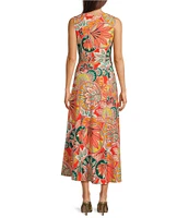 Jude Connally Easton Gilded Jude Cloth Stained Glass Print V-Neck Sleeveless Wrap Maxi Dress