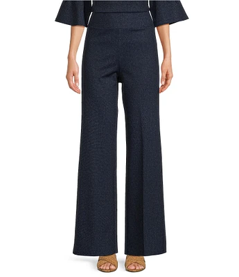 Jude Connally Elliott Stretch Knit Denim Coordinating Wide Leg Pull-On Pants