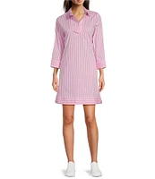Jude Connally Finley Stripe Point Collar Long Sleeve Dress