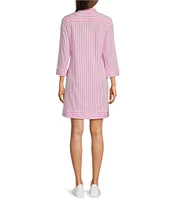 Jude Connally Finley Stripe Point Collar Long Sleeve Dress