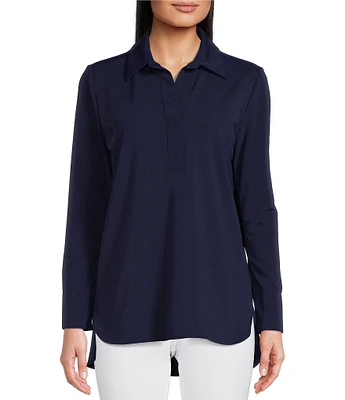 Jude Connally Hadley Long Roll-Tab Sleeve Point Collar High-Low Tunic