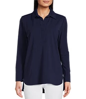 Jude Connally Hadley Long Roll-Tab Sleeve Point Collar High-Low Tunic