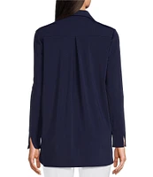 Jude Connally Hadley Long Roll-Tab Sleeve Point Collar High-Low Tunic