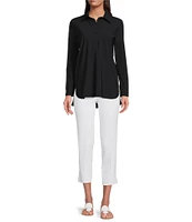 Jude Connally Hadley Long Roll-Tab Sleeve Point Collar High-Low Tunic