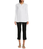 Jude Connally Hadley Long Roll-Tab Sleeve Point Collar High-Low Tunic