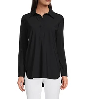 Jude Connally Hadley Long Roll-Tab Sleeve Point Collar High-Low Tunic