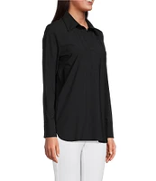 Jude Connally Hadley Long Roll-Tab Sleeve Point Collar High-Low Tunic