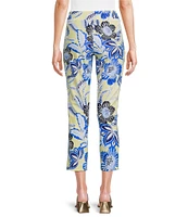 Jude Connally Lucia Blooming Botanics Print Jude Cloth Stretch Knit Wrinkle Free Pull-On Coordinating Cropped Pants
