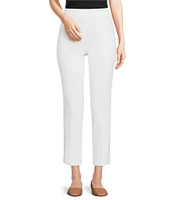 Jude Connally Lucia Ponte Knit Elastic Waistband Straight Pull-On Ankle Pants