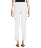 Jude Connally Lucia Ponte Knit Elastic Waistband Straight Pull-On Ankle Pants