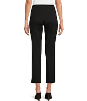 Jude Connally Lucia Ponte Knit Elastic Waistband Straight Pull-On Ankle Pants