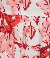 Jude Connally Maddie Floral Bloom Print Split V-Neck Short Sleeve Tiered Dress