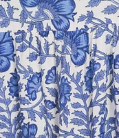 Jude Connally Maddie Garden Floral Print Split V-Neck Short Sleeve Dress