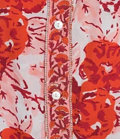 Jude Connally Martha Painted Blooms Print Point Collar Long Sleeve Midi Dress