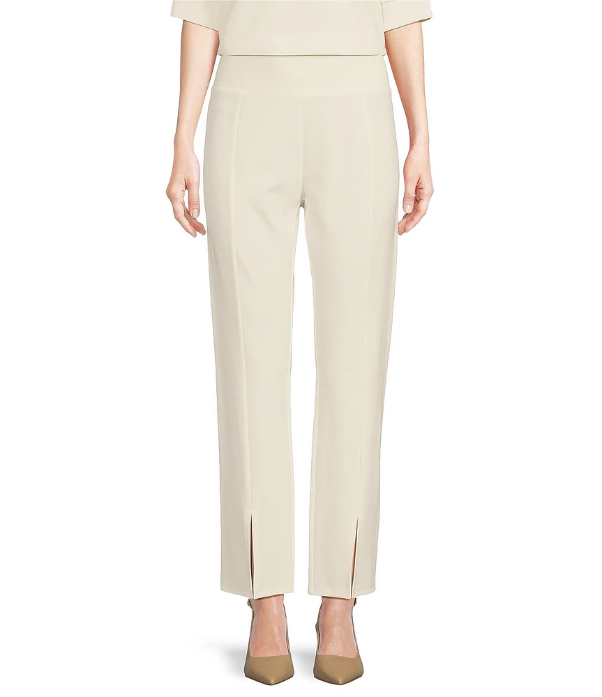 Jude Connally Martina Ponte Knit Wide Leg Split Front Hem Pull-On Pants