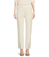 Jude Connally Martina Ponte Knit Wide Leg Split Front Hem Pull-On Pants