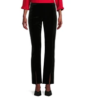 Jude Connally Martina Stretch Velvet Wide Leg Split Front Hem Pull-On Pants