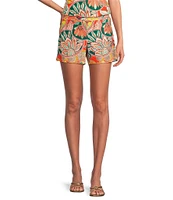 Jude Connally Mika Jude Cloth Stained Glass Coral Print Shorts
