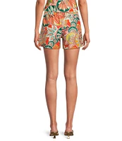 Jude Connally Mika Jude Cloth Stained Glass Coral Print Shorts
