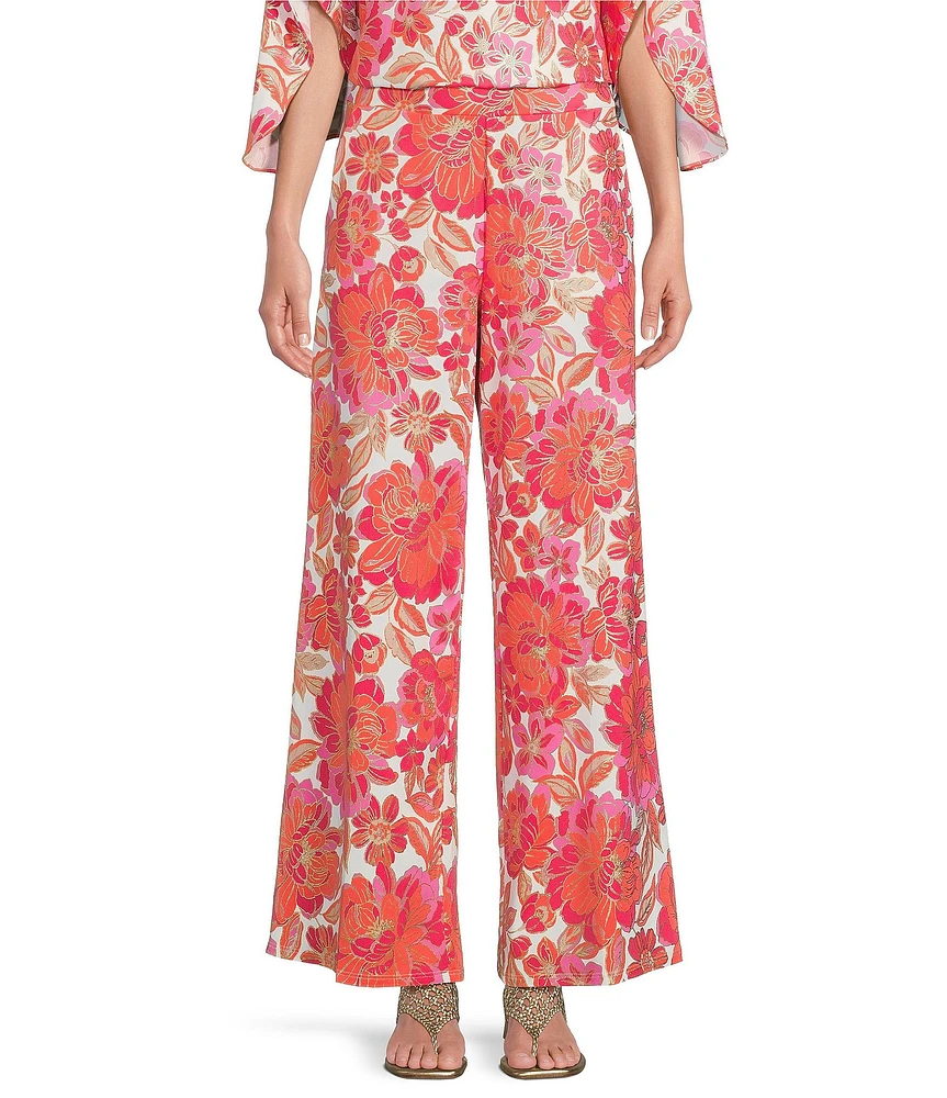 Jude Connally Nicolette Peony Dream Wide Leg Pull-On Pants