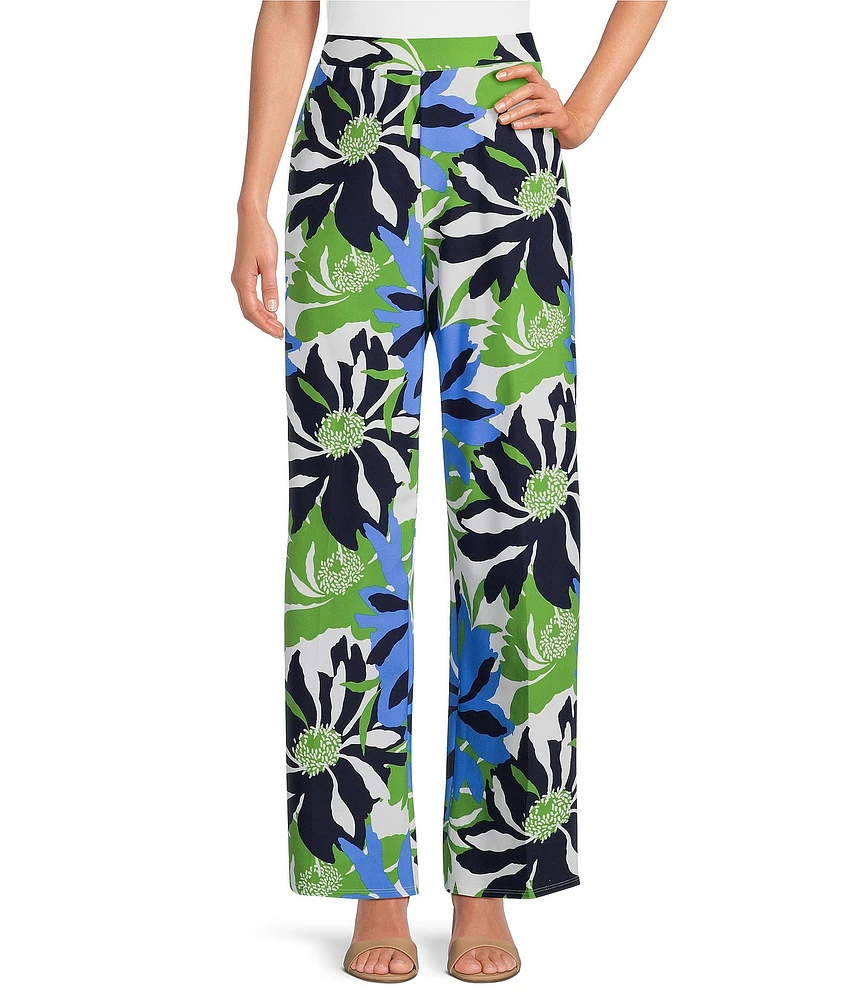 Jude Connally Nicolette Wild Blossom Print Wide Leg Pull-On Pants