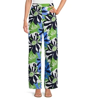 Jude Connally Nicolette Wild Blossom Print Wide Leg Pull-On Pants
