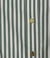 Jude Connally Pippa Stripe Print Point Collar Short Sleeve Midi Dress