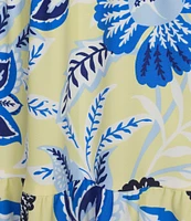 Jude Connally Portia Knit Jude Cloth Blooming Botanics Print V-Neck Tiered Dress