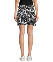 Jude Connally Sonia Knit Decorative Fan Print A-Line Side Slit Pull-On Skort