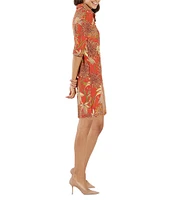 Jude Connally Susanna Classic Mum Print Point Collar 3/4 Sleeve Polished Classic Shirt Dress