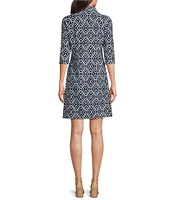 Jude Connally Susanna Point Collar 3/4 Sleeve Polished Classic Shirt Dress