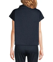 Jude Connally Tillie Stretch Jude Cloth Wrinkle-Free And Easy Care Stretch Knit Funnel Neck Cap Sleeve Top
